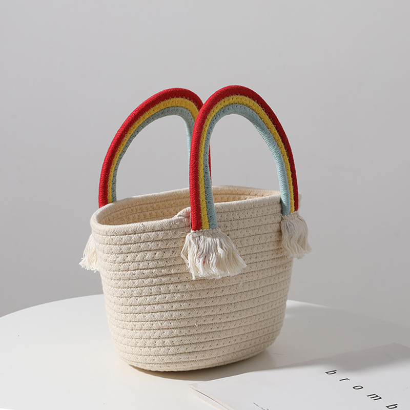 Rainbow Grass Woven Bag