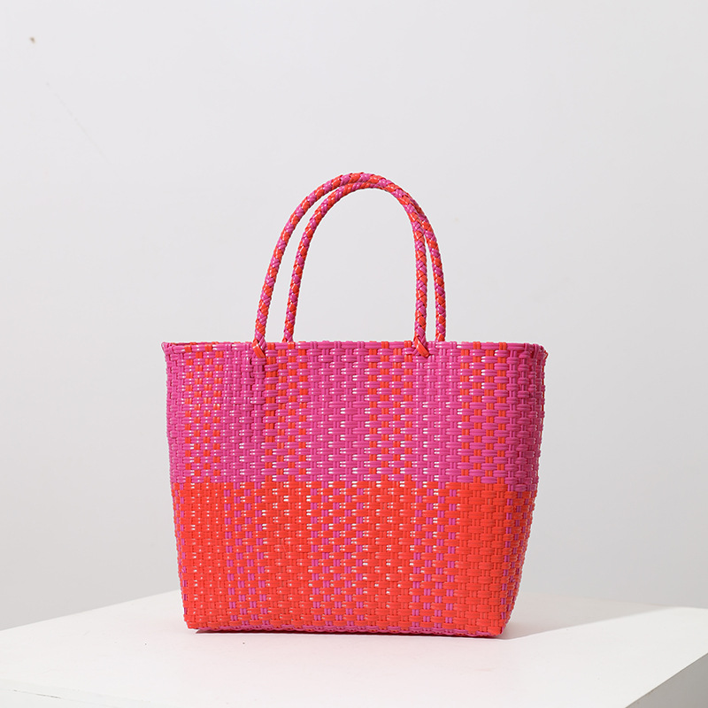 Fashionable large straw woven bag