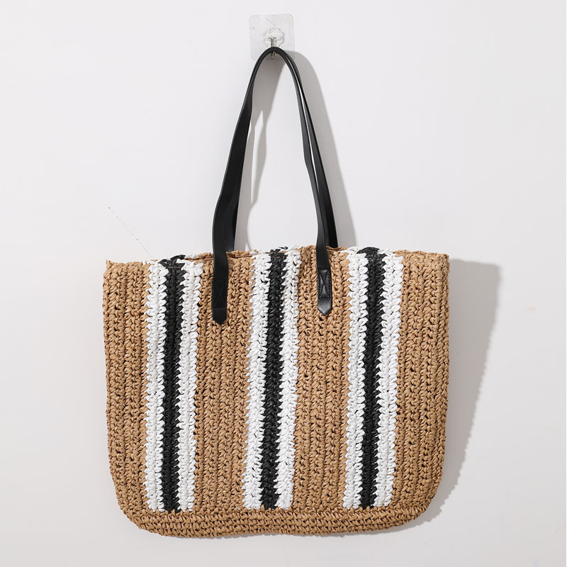 Fashionable large straw woven bag