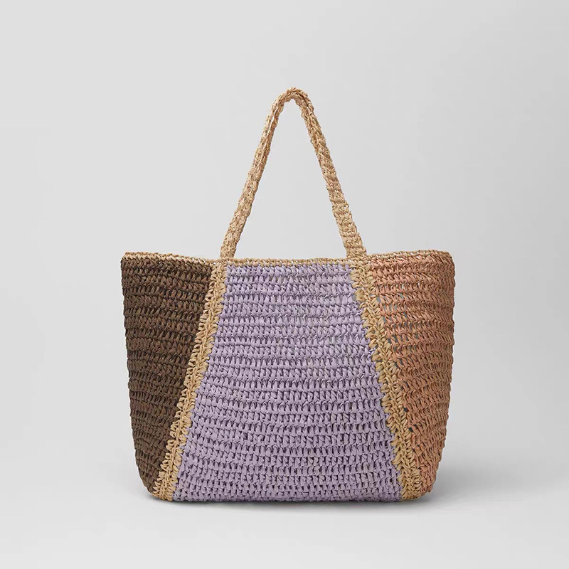 Fashionable large straw woven bag