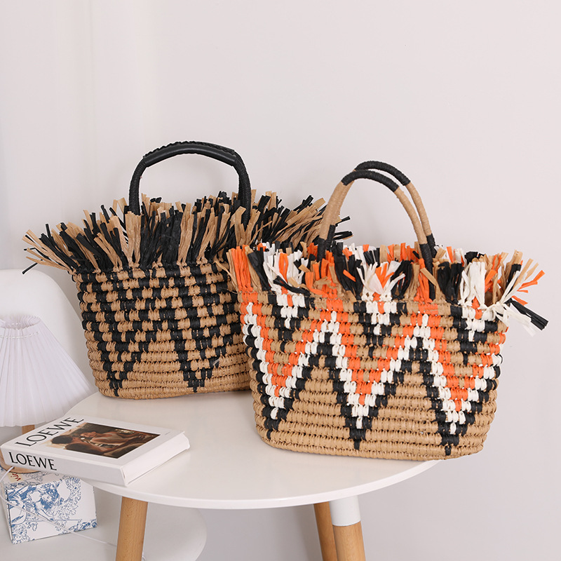 Art Beach Straw Woven Bag