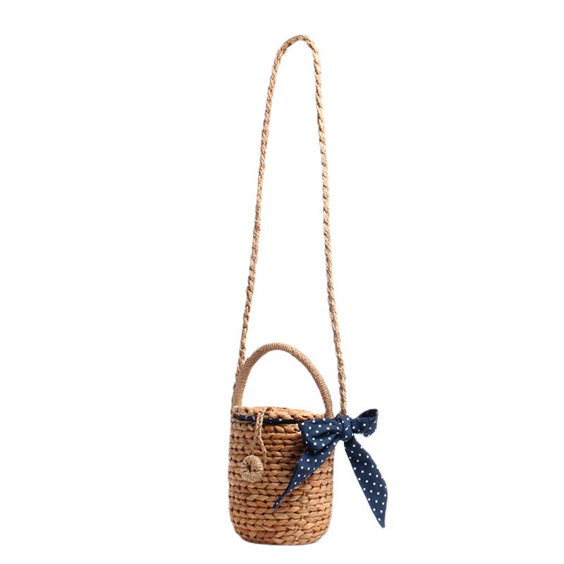 Cute Girl Grass Woven Bag