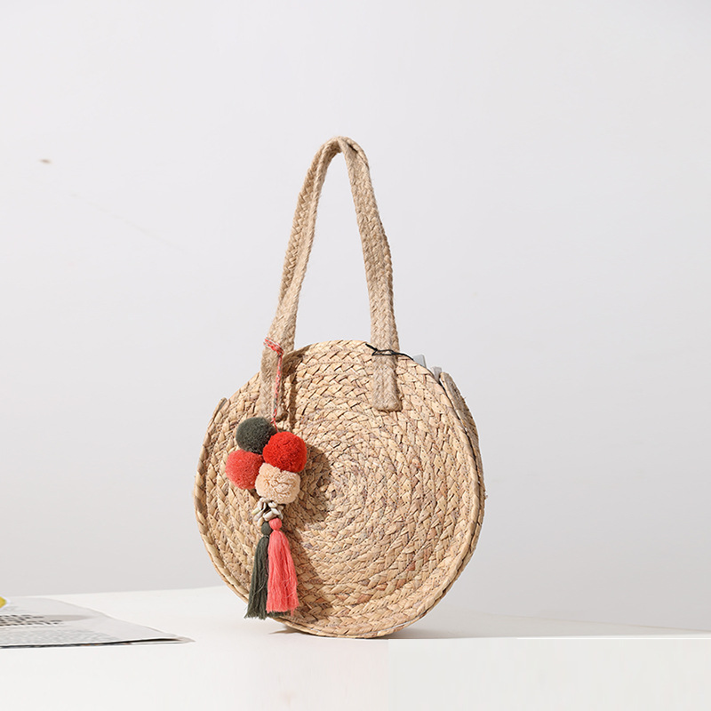 Cute Girl Grass Woven Bag