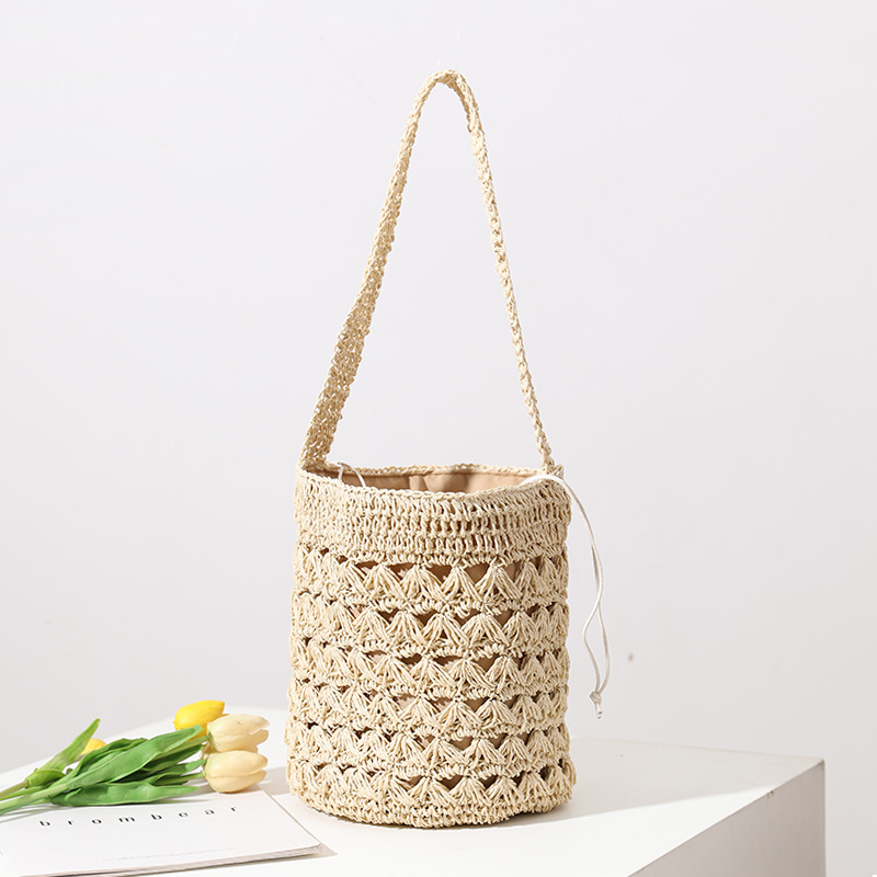 Cute Girl Grass Woven Bag