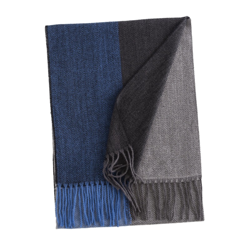 Checkered color matching men's imitation cashmere scarf