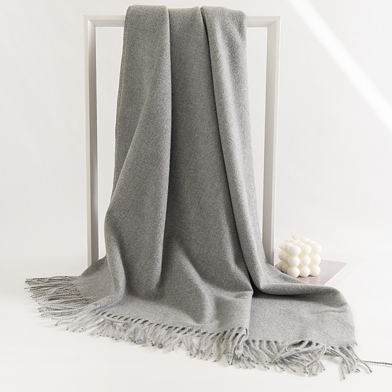 Men's classic long cashmere winter scarf