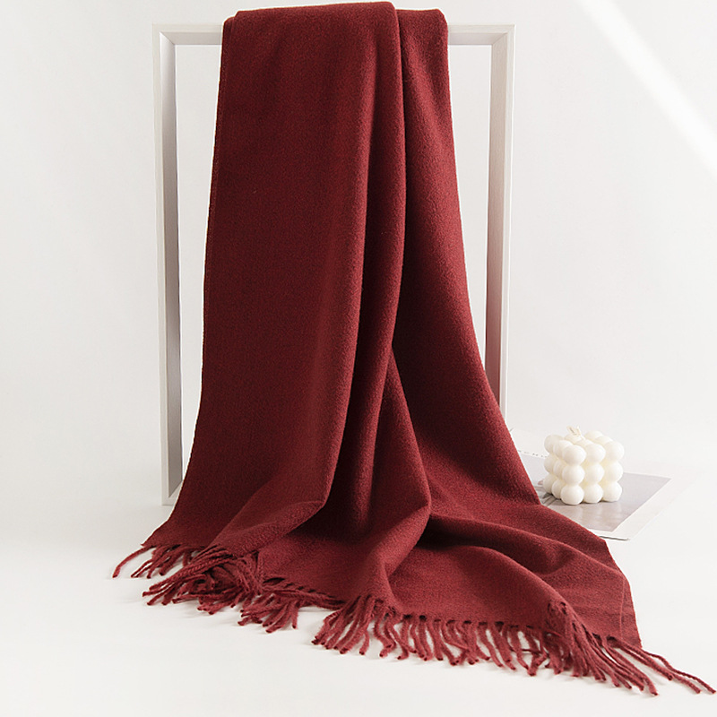 Men's classic long cashmere winter scarf