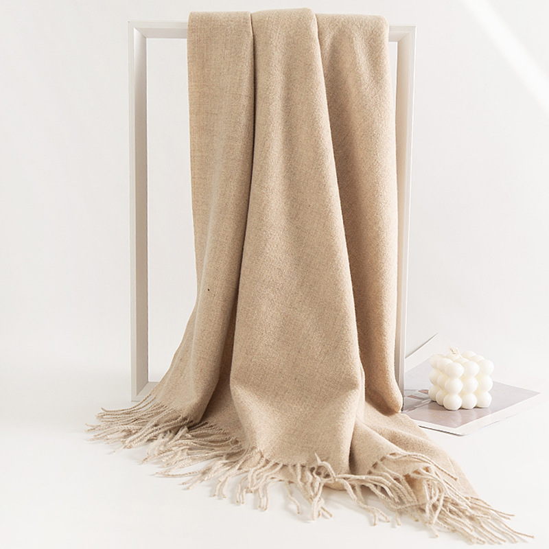 Men's classic long cashmere winter scarf