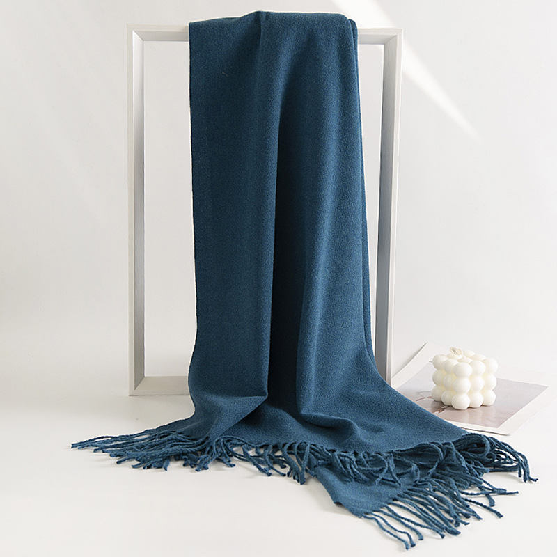 Men's classic long cashmere winter scarf