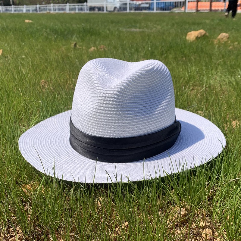 Panama straw hat, flat topped straw hat, large brimmed straw hat