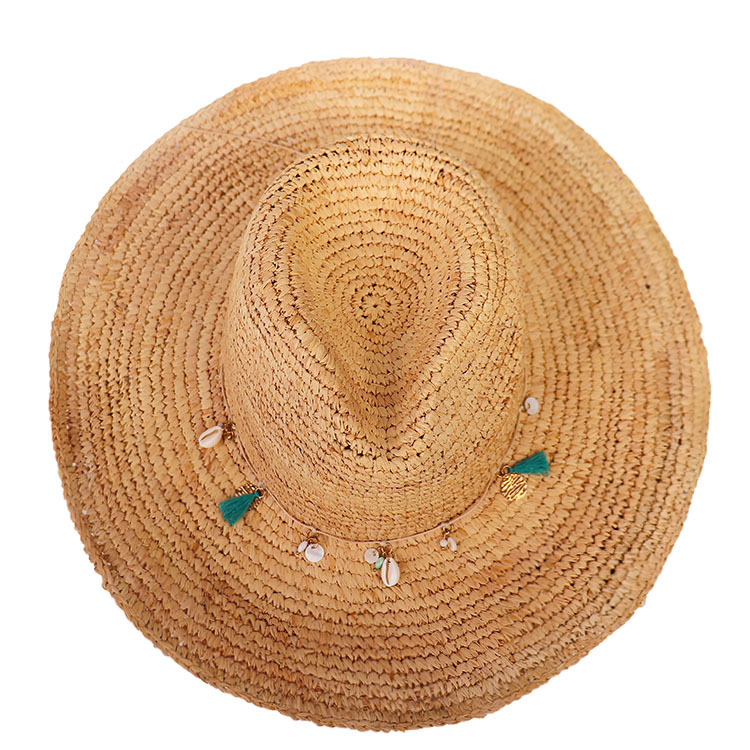 Joker pure natural Lafite handmade Panama hat personality shell outdoor sunshade straw hat