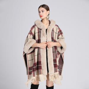 Faux Fur Trim Cardigan Cloak 