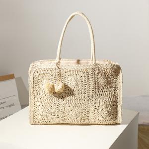 Hollow straw woven bag