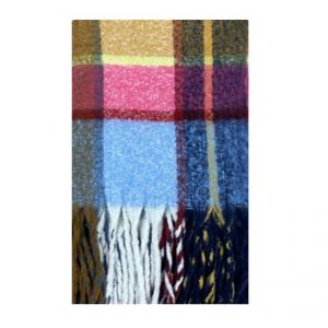 Women Fluffy Oversized Plaid Shawl  