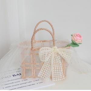 Transparent straw woven bag