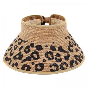 Leopard Visor Straw  Hat