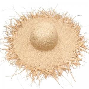 Frayed Edged  Beach Raffia Straw Hat