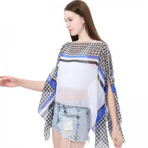 Houndstooth Print Poncho